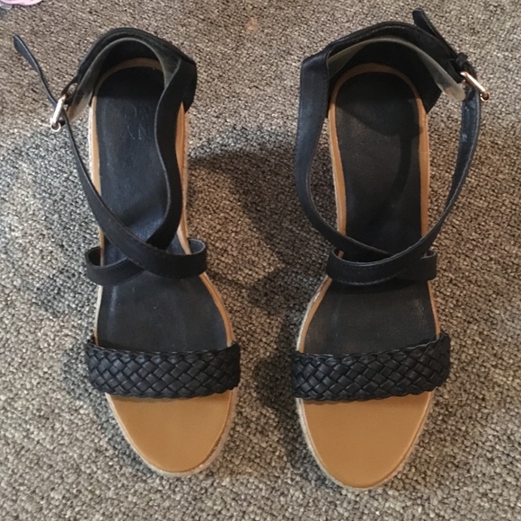 Strappy Black Wedges