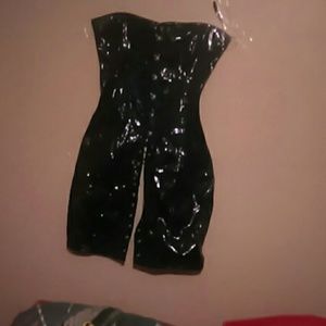 Faux too sexy latex tube dress