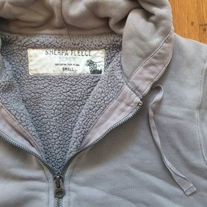 J. Crew Women's Sherpa Fleece Size Small, Gray Zip