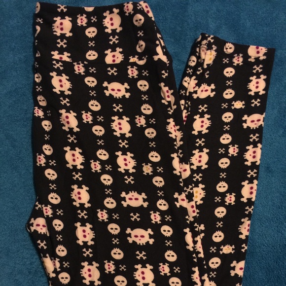 LuLaRoe Halloween Skull Leggings OS