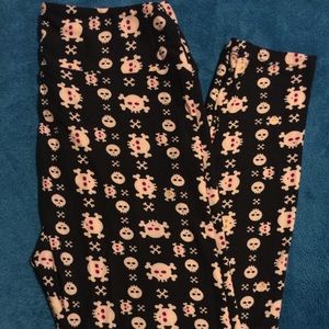 LuLaRoe Halloween Skull Leggings OS