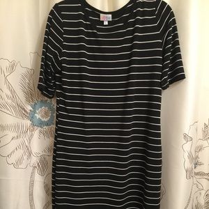 LuLaRoe Julia Large Black with White Stripes