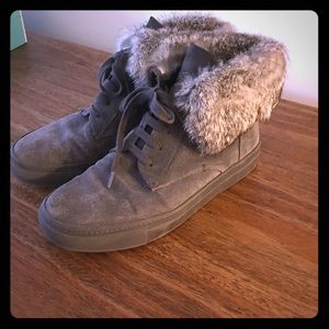 Vince suede and fur sneaker