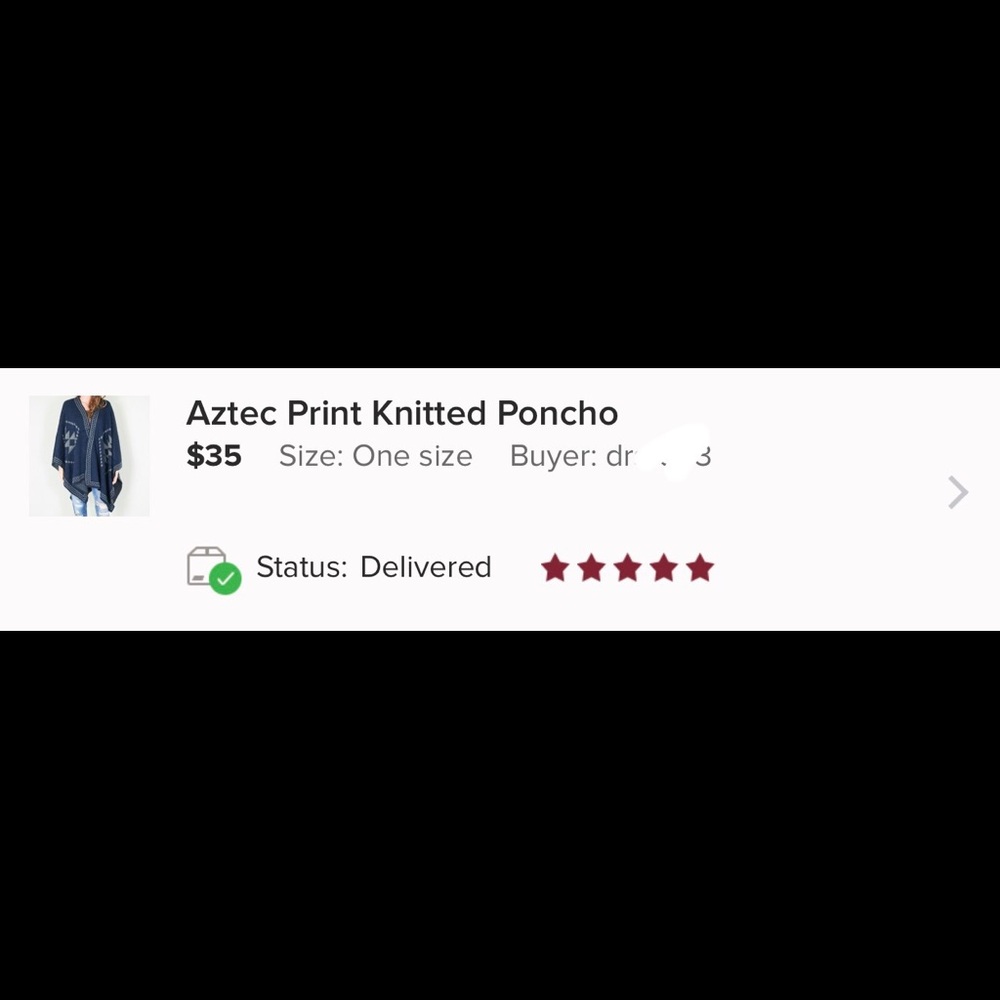 5-Star Reviewed Aztec Print Knitted Poncho - Picture 7 of 8