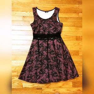 Lace print tank dress