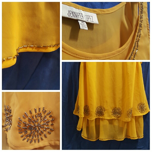 Yellow Jennifer Lopez Top - Picture 1 of 3