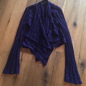 Royal purple cable knit cardigan