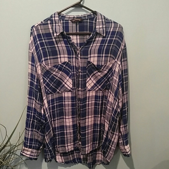 Express- blue/white button up