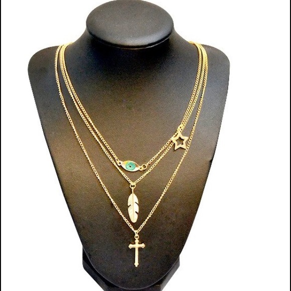 3 layer crystal statement necklace - Picture 2 of 2