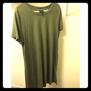 Olive green tee shirt dress
