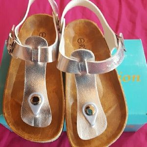 Girls silver sandals
