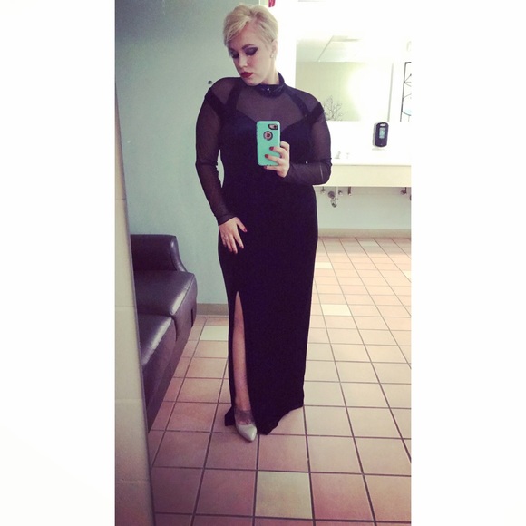 Vintage velvet long black gown