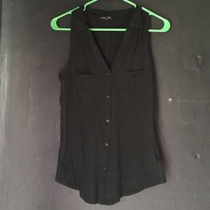 Black collared tank top