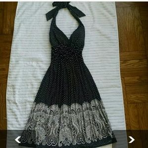 Flattering polka dot dress, free ship!