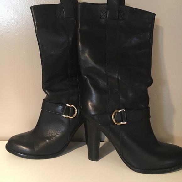Ralph Lauren Black Leather Boots Size 8