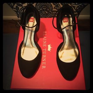 Elaine Turner black suede heel