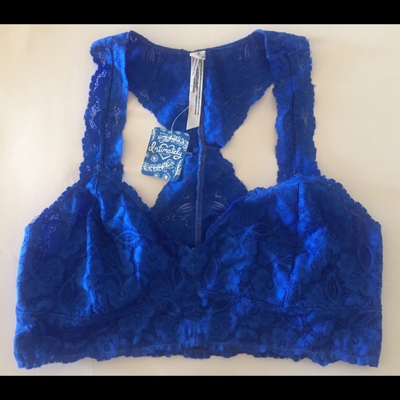 Intimately Free People Bra Lace Blue L