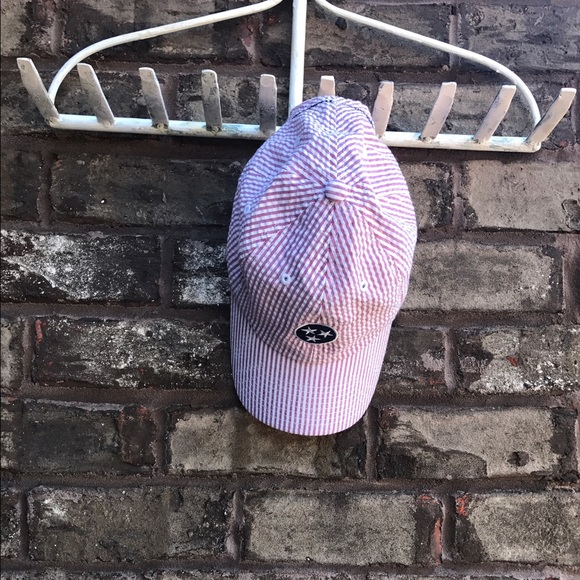 Red Seersucker Volunteer Traditions Hat