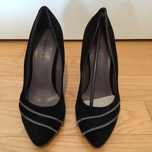 Madden Girl Heels black velvet, zipper