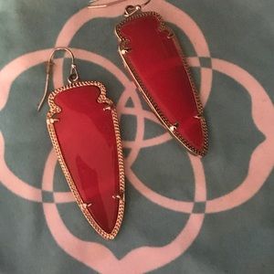 Kendra Scott earings in red.