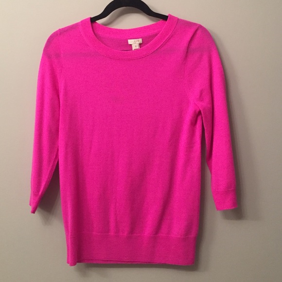 J. Crew Sweaters - Hot pink Merino Charley sweater