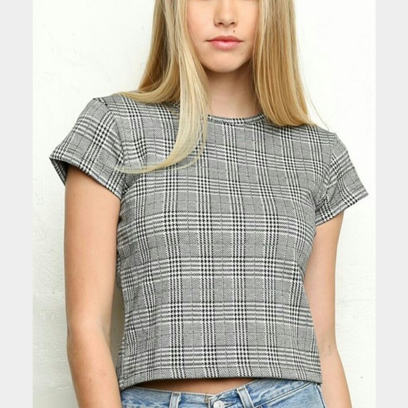 Brandy Melville black and white houndstooth top - Picture 4 of 4
