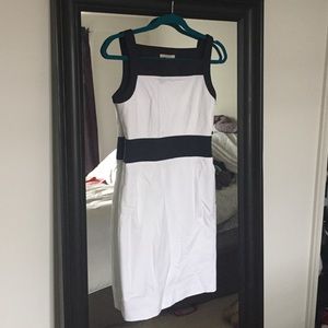 Banana Republic White and Navy Dress