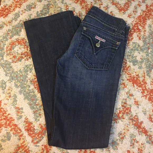 Mid rise dark rinse Hudson jean size 25