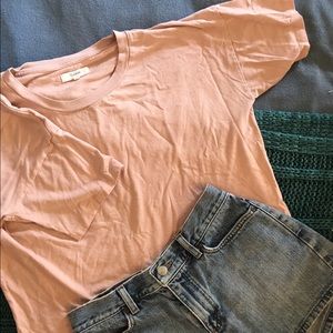 Madewell Pink Crop Tee