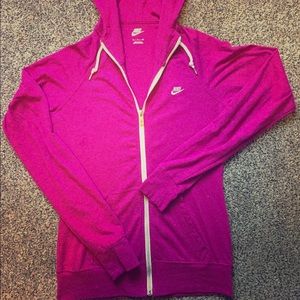 Pink Nike Zip Up Hoodie