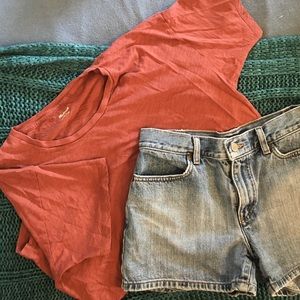 Madewell Cropped Terra-cotta Vintage Tee