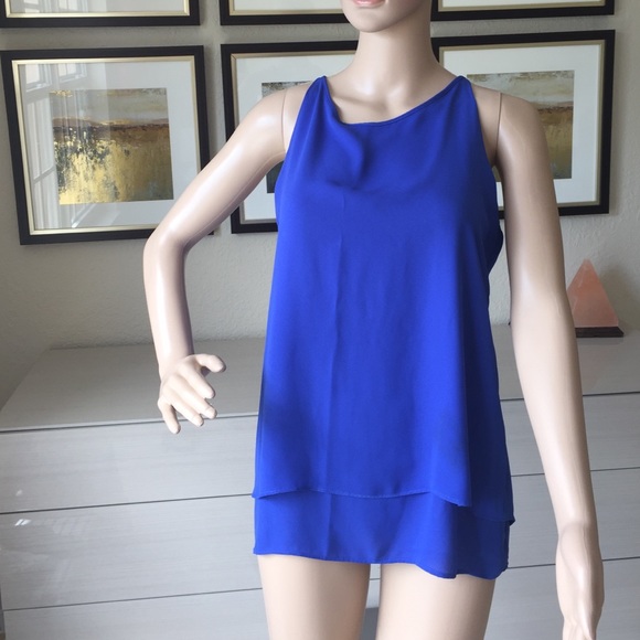 Cynthia Rowley blue layered top size S