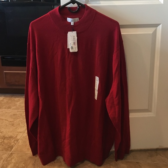 Mock turtle neck wool sweaters.