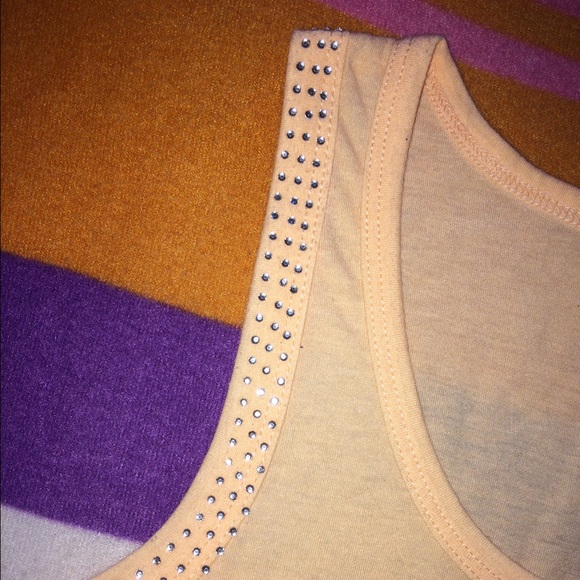 Pink/Nude Tank w/ Rhinestones - Picture 2 of 3