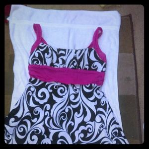 A beautiful summer black and white dress