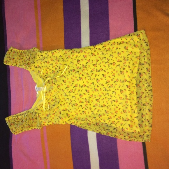 Yellow Floral Off The Shoulder Top