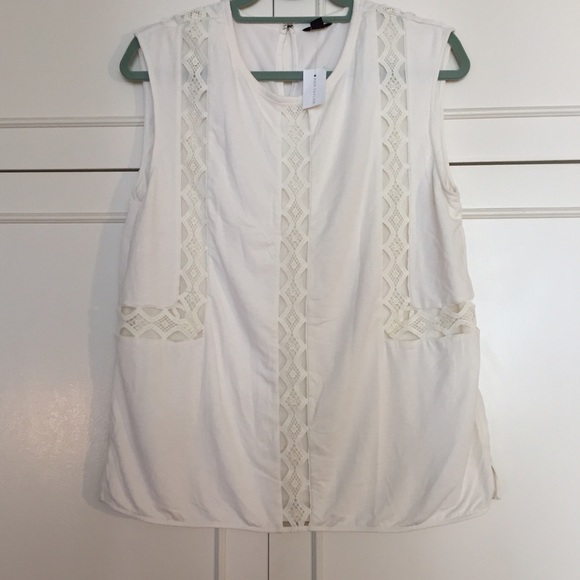 NWT Ann Taylor Ivory shell lace size L