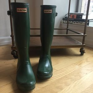 Hunter Shoes - Hunter Boots Original Tall Rain Boots, Green, 7 Hunter Shoes - Hunter Boots Original Tall Rain Boots, Green, 7