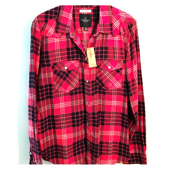 NWT AE flannel button down shirt