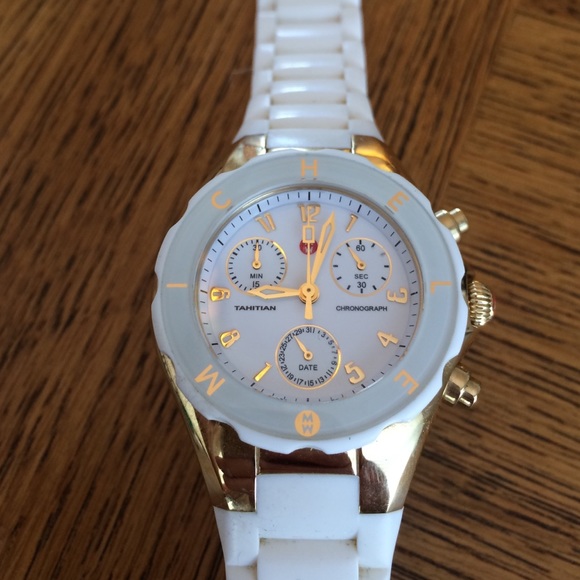 White and Gold Michelle Jelly watch