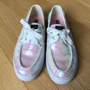Sperry Top Sider - White/Light Pink Sequin