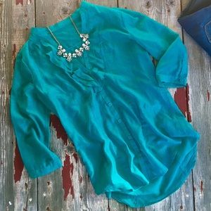 ONE DAY SALETeal button down blouse