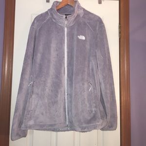 Gray fuzzy North Face