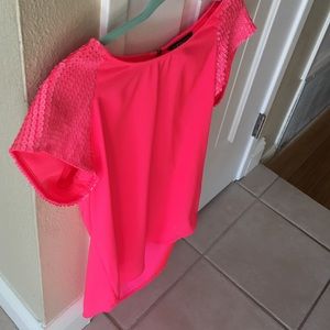 Express hot pink sequined Satin top. Size SMALL