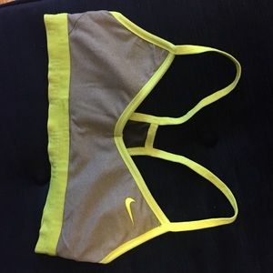 Nike Dry Fit XS Sports Bra - grey & green