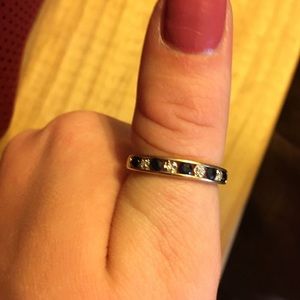 14k Yellow Gold Black Diamond Wedding Band