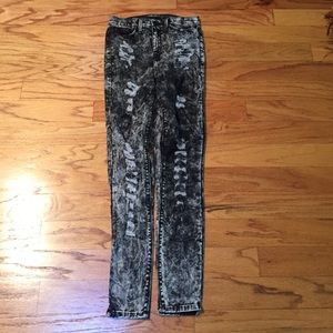 Black destroyed skinny jeans