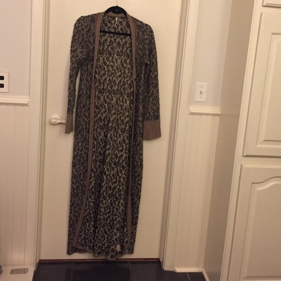 Free People Leopard Duster Cardigan