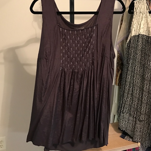 Coldwater Creek charcoal gray sequined tank
