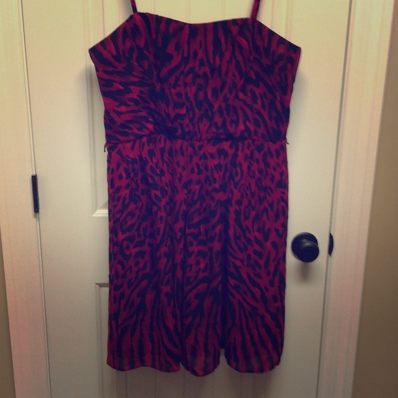White House Black Market leopard cocktail dress